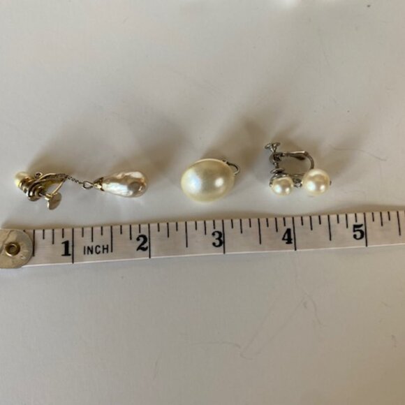 Vintage Faux Pearl Earring Lot 12 Pairs. Clip ons. - Picture 8 of 8